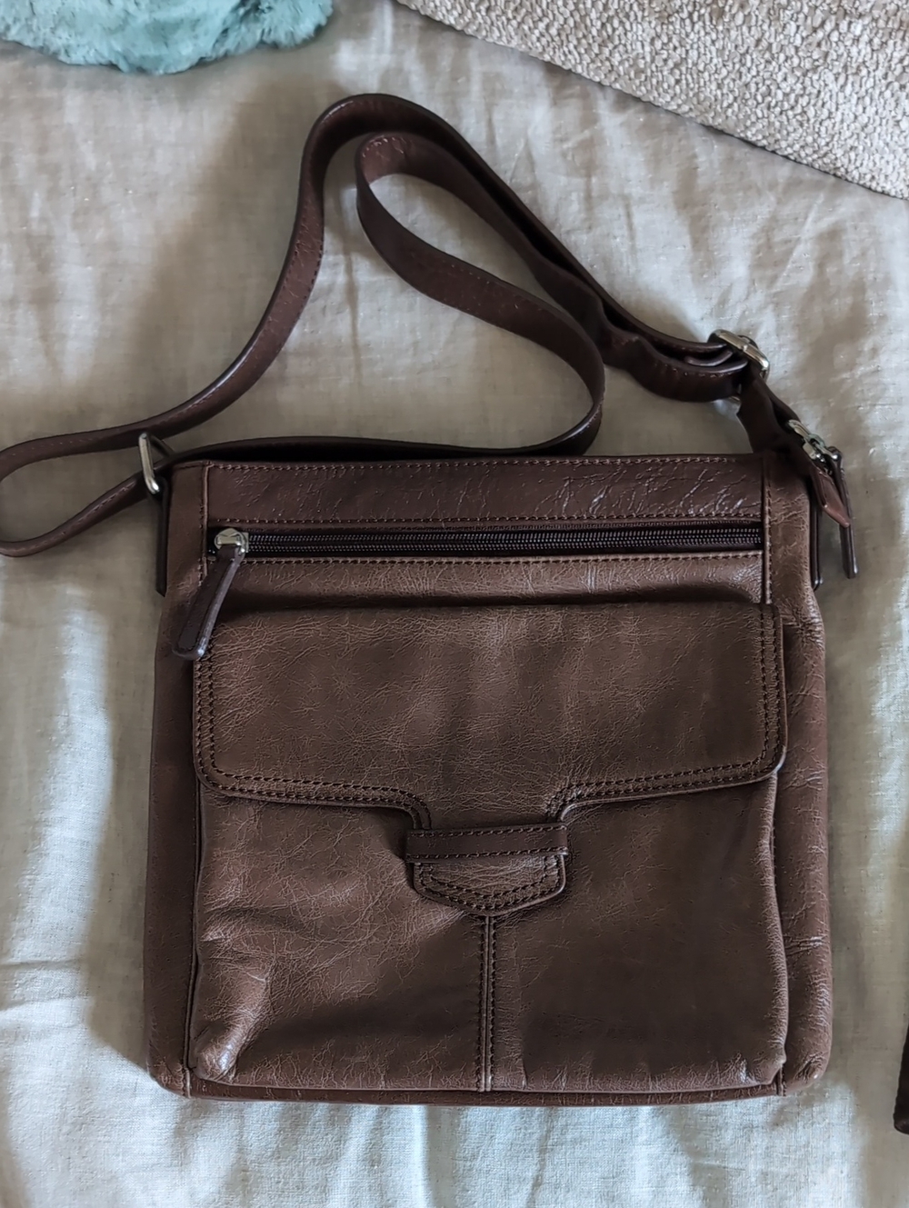 Danier Brown Leather Crossbody Bag